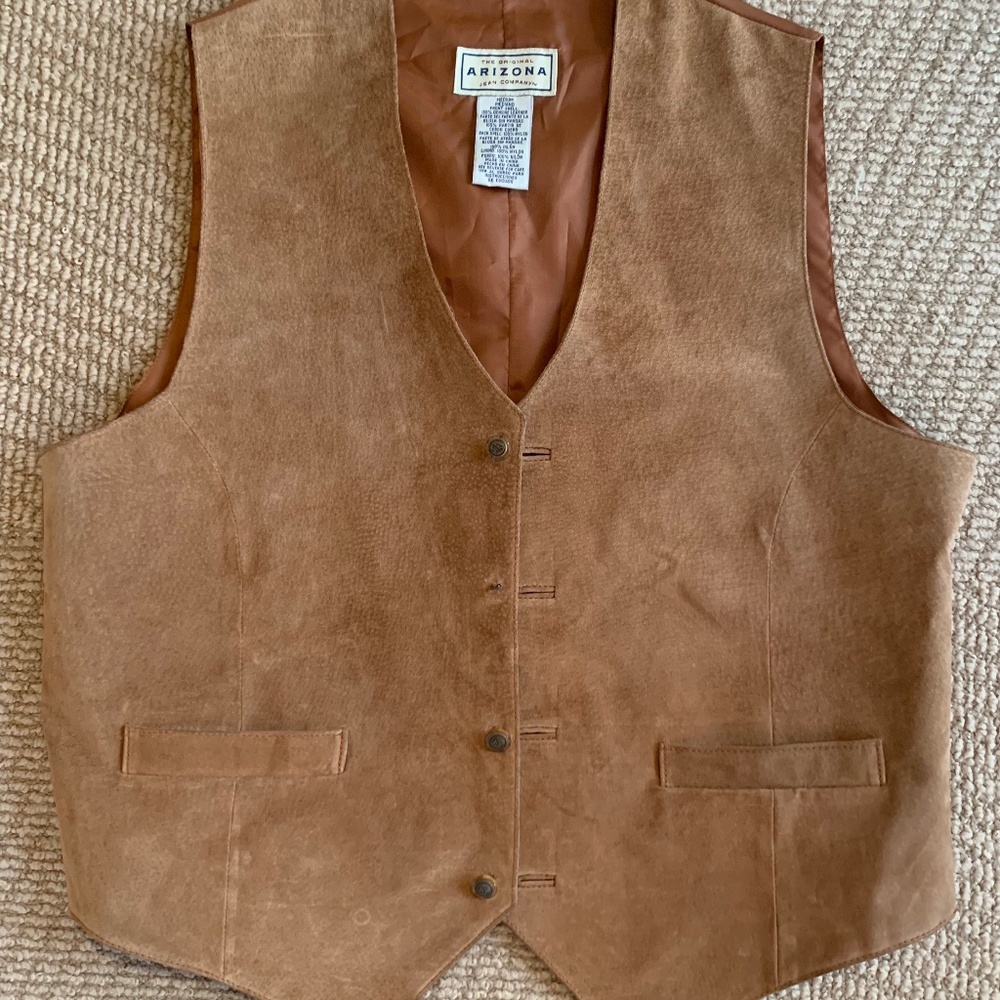 Mens Suede Vest Size Med Arizona Jean Co